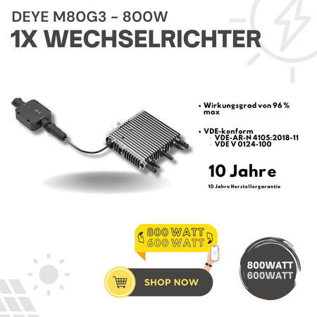 DEYE M80G3-EU-Q0 Wechselrichter mit NA Schutz 800 Watt